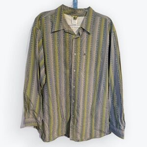 The North Face Green Striped Button-Up Shirt Men’s XL